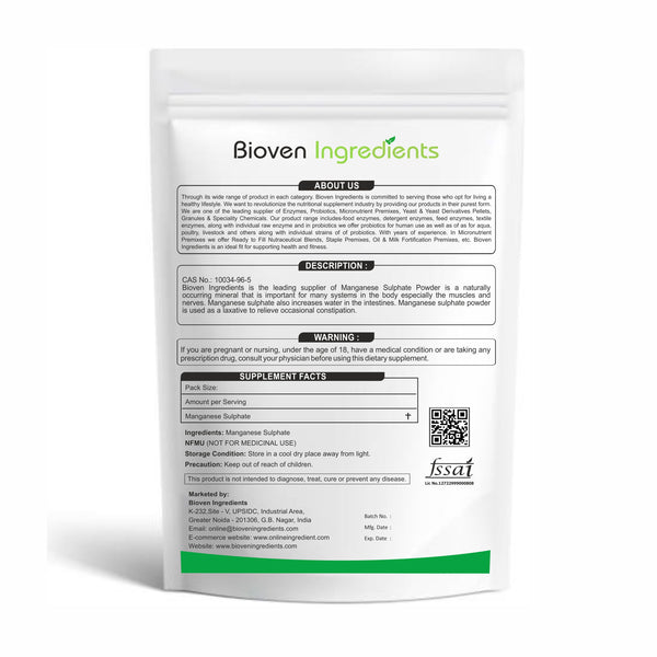 Bioven Ingredients -Manganese Sulphate