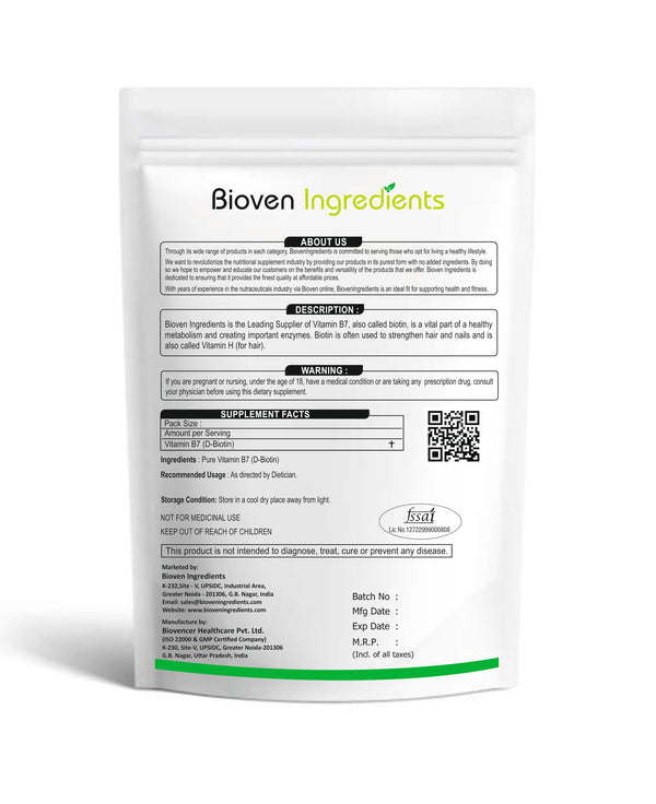 BiovenIngredients-Vitamin B7 (D-Biotin)