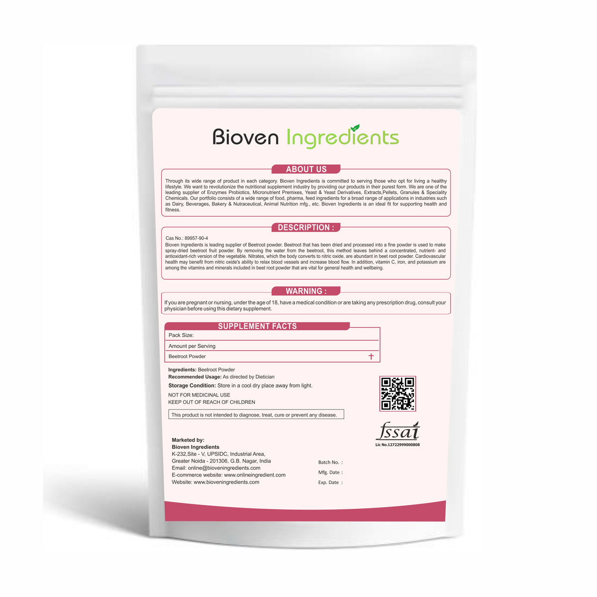 Buy Beet Root Powder- Bioven Ingredients | Online Ingredients