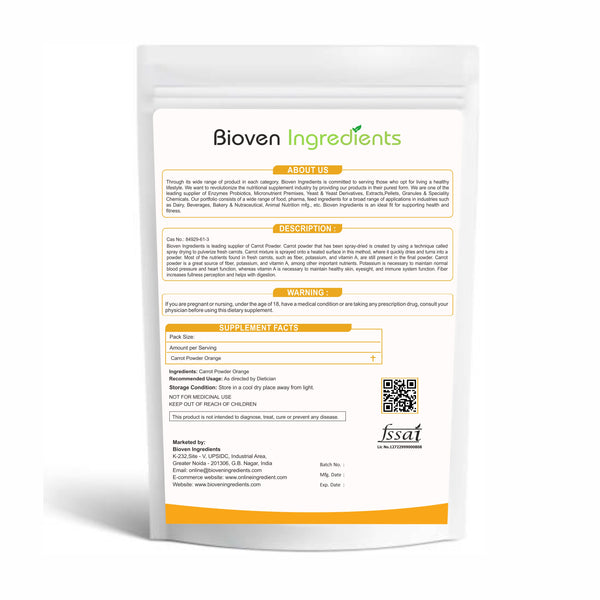 Carrot Powder Orange-Bioven Ingredients