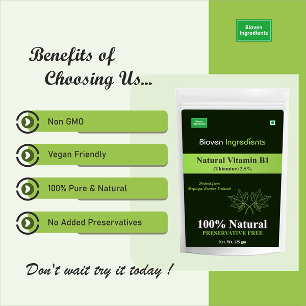 Bioven Ingredients Natural Vitamin B1 (Thiamine) Powder