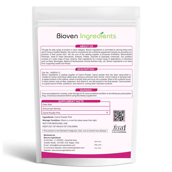 Carrot Powder Pink- Bioven Ingredients