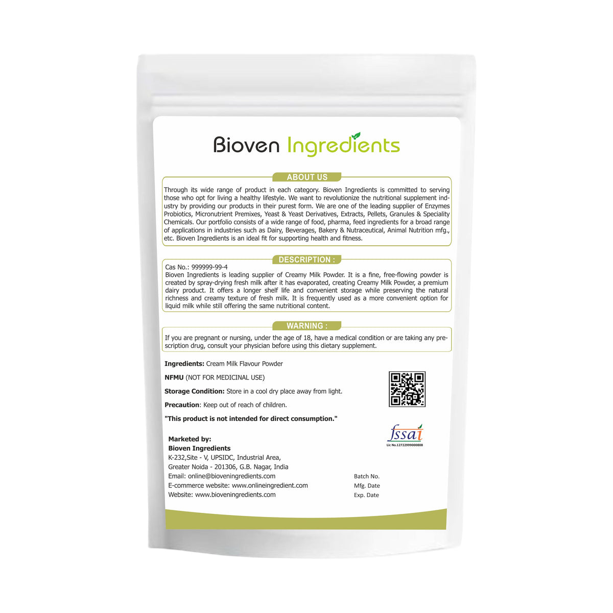 Cream Powder Ingredients Buy Bioven Ingredient Creamy Milk Powder-125gm Online | Online Ingredients