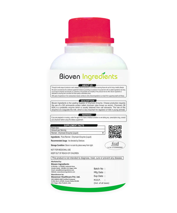 Bioven Ingredients Rennet - Chymosin Enzyme (Liquid)