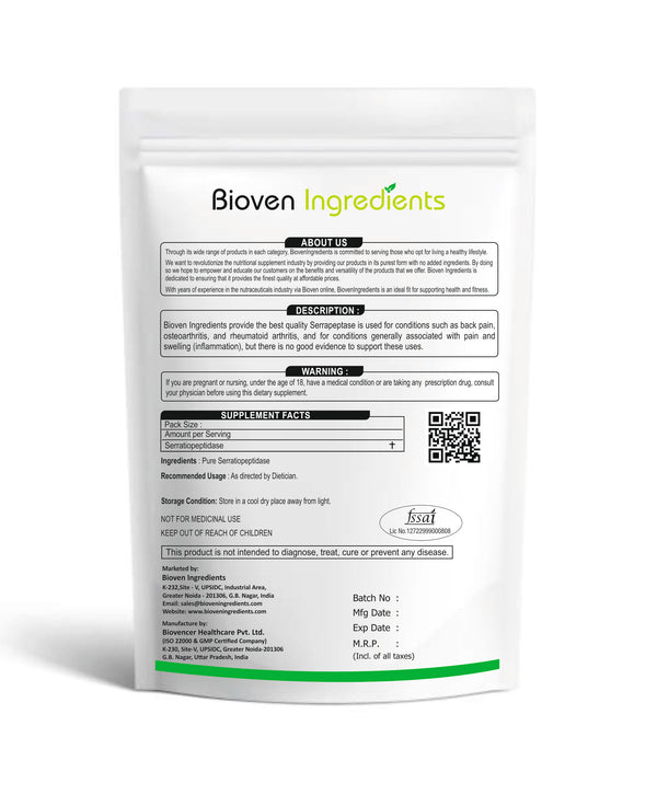 Bioven Ingredients Serratiopeptidase Enzyme Powder