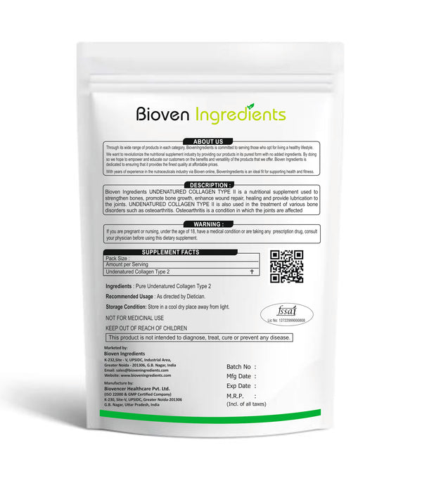 Bioven Ingredients Undenatured Collagen Type 2